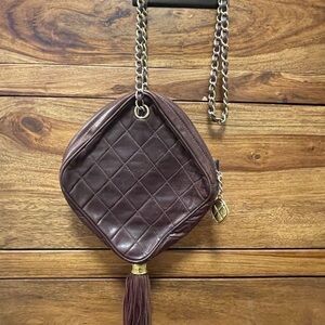 CHANEL Chain Hand bag Clover Charm Matelasse Square Lambskin 240401T